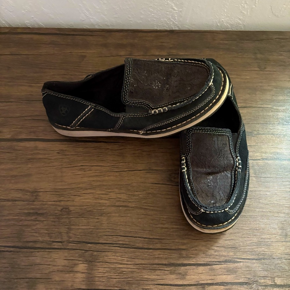 ARIAT Women's CRUISER Black Suede/Leopard Sparkle 7.5 Dress Walking Casual